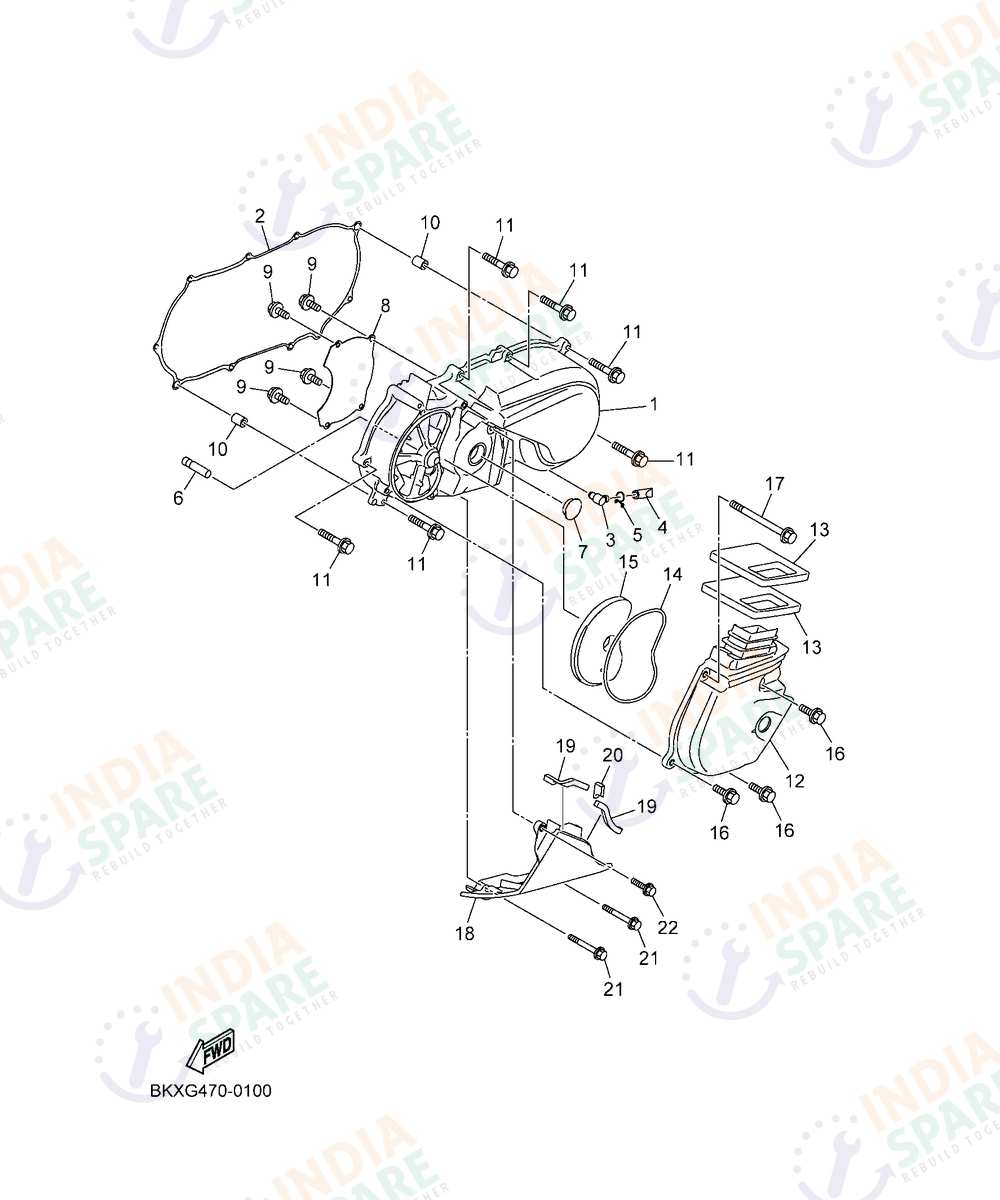 YAMAHA BGPL FASCINO 125CC DISK Series CRANKCASE COVER 1
